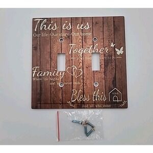 Double Toggle Light Switch Cover Country Home Wood Grain This Is Us Brown Family